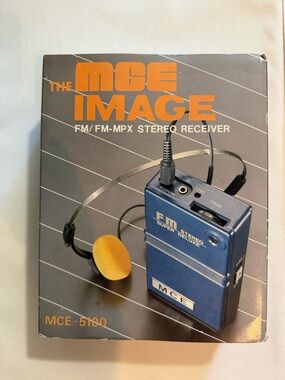 VINTAGE 1980s MCE-5180 FM Stereo Receiver Personal Pocket Radio - NEW OLD STOCK
